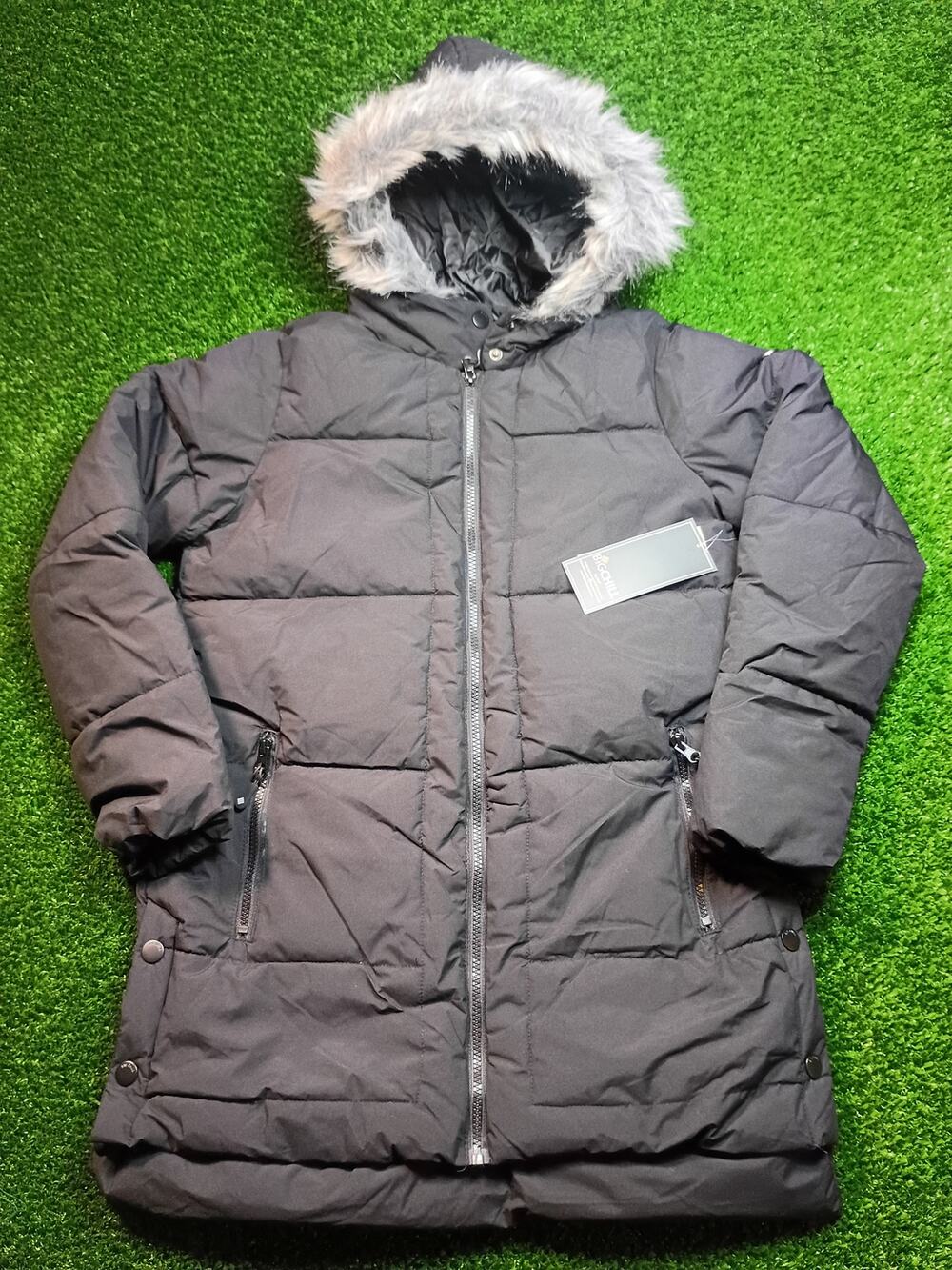Big Chill Women's Quilted Puffer Coat - Faux Fur Hood sm NWT